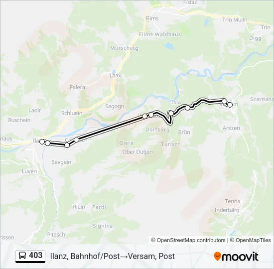 Plan de la ligne 403 de bus