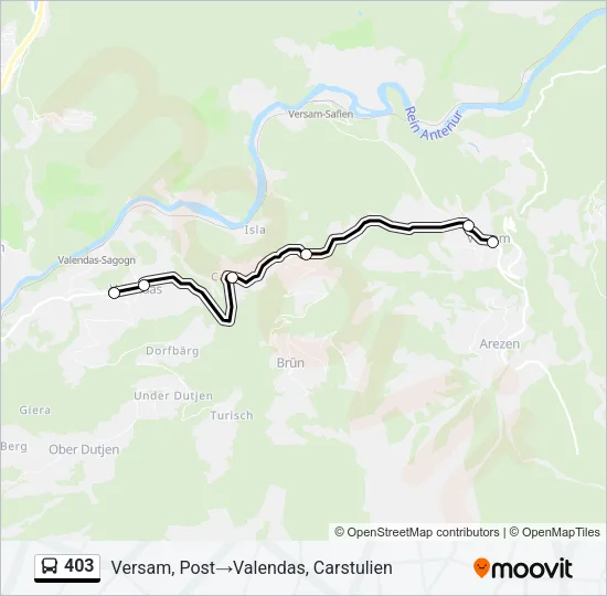Plan de la ligne 403 de bus