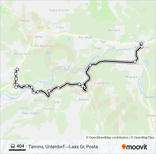 404 Bus Line Map