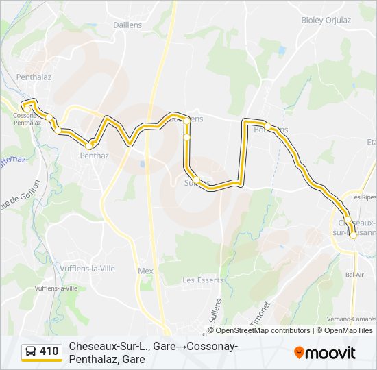 410 Bus Line Map