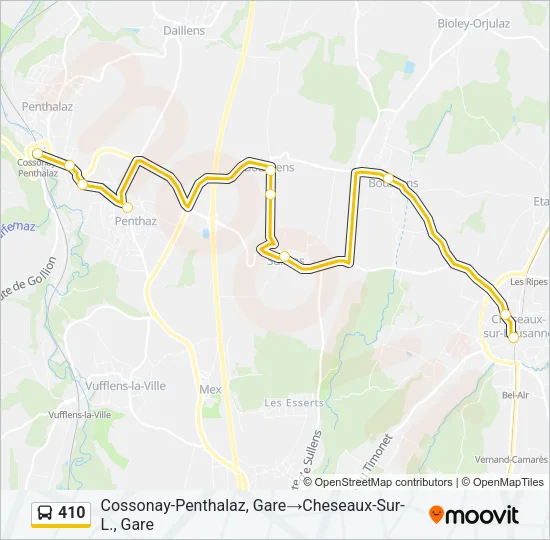 410 Bus Line Map