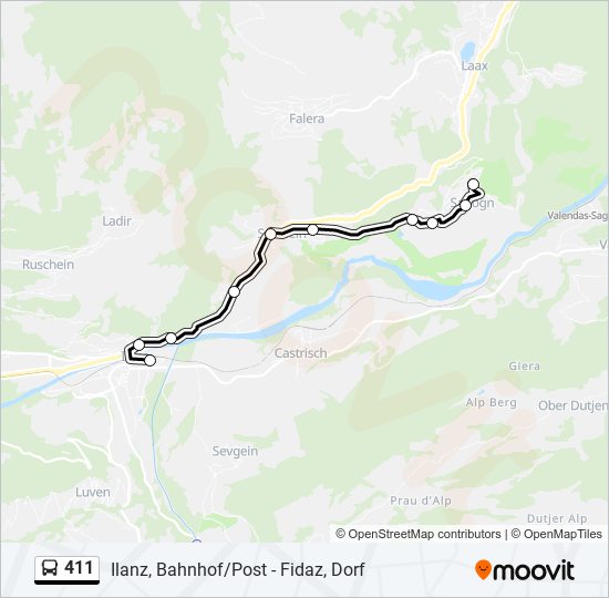 411 bus Line Map