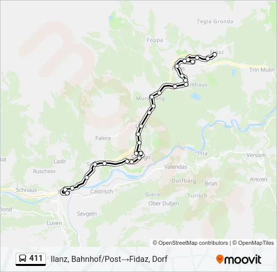 411 Bus Line Map