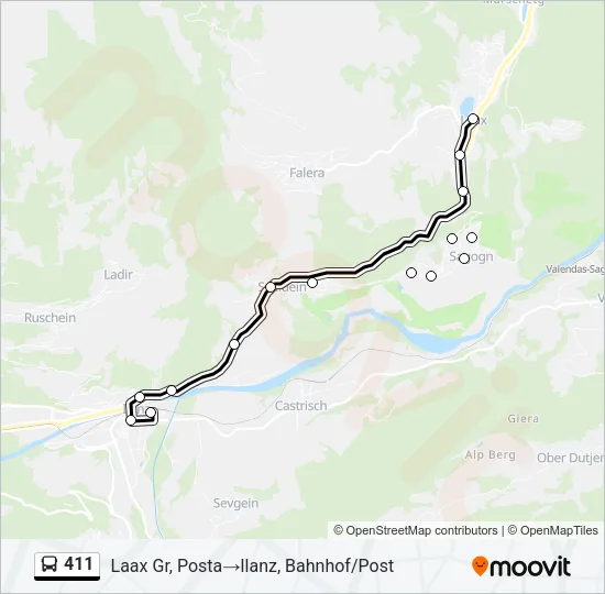 411 Bus Line Map