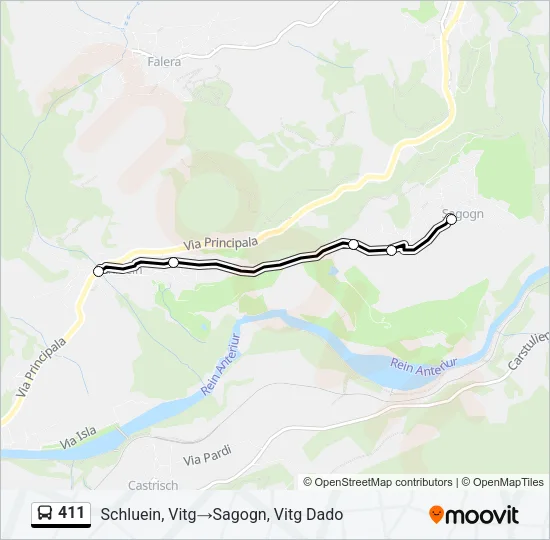 411 Bus Line Map