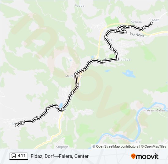 411 Bus Line Map