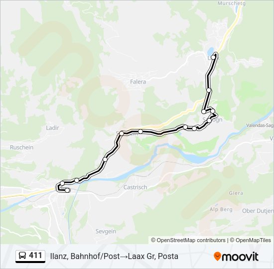 411 Bus Line Map
