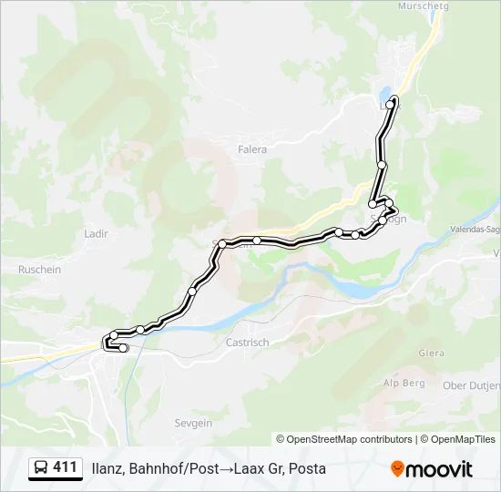 411 Bus Line Map