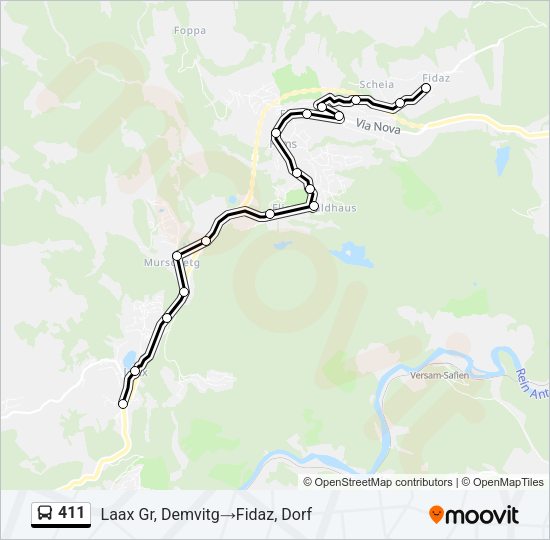 411 Bus Line Map
