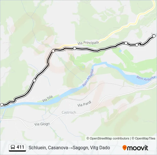 411 Bus Line Map