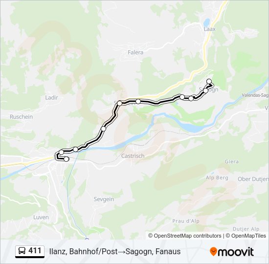 411 Bus Line Map
