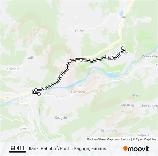 411 Bus Line Map