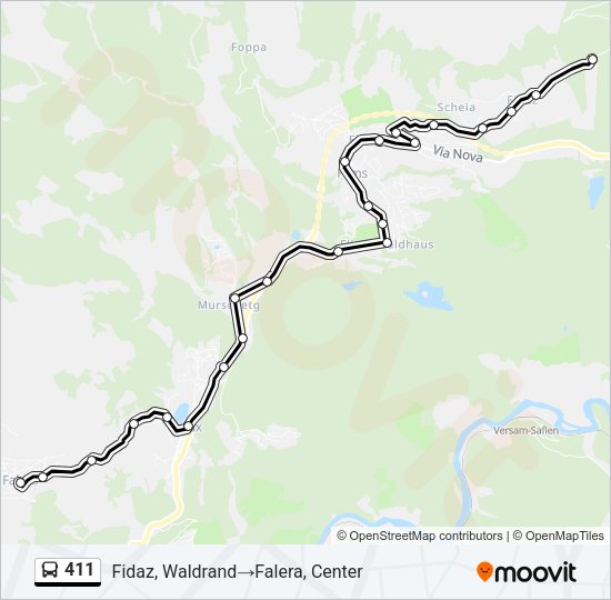 411 Bus Line Map
