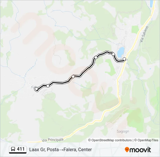 411 Bus Line Map