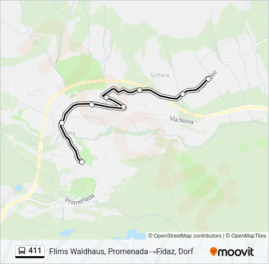 411 Bus Line Map