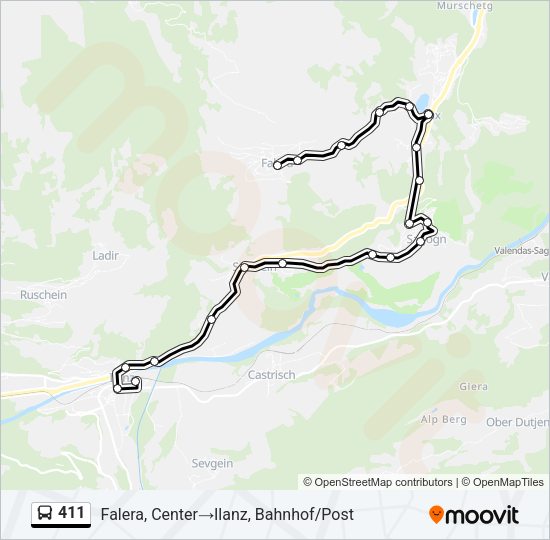 411 Bus Line Map