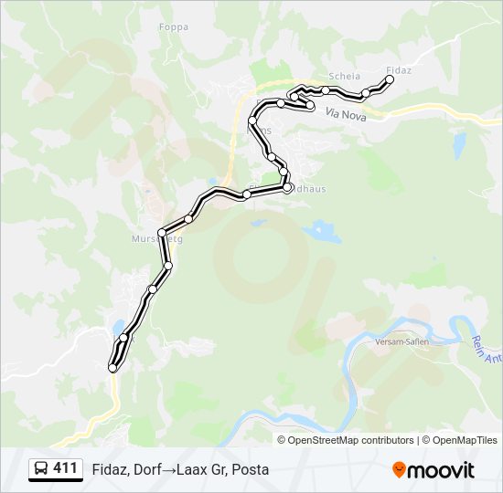 411 Bus Line Map