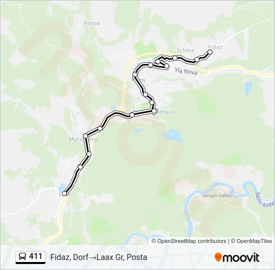 411 Bus Line Map