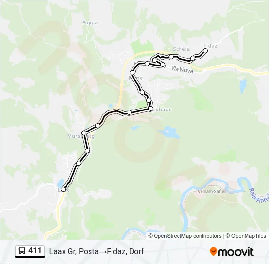 411 Bus Line Map