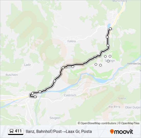 411 Bus Line Map