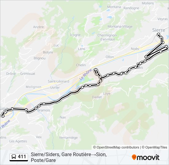 411 Bus Line Map