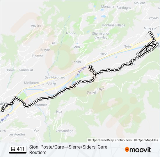 411 Bus Line Map