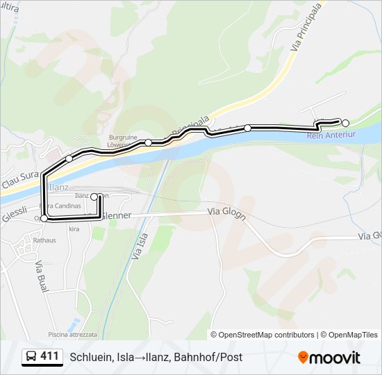 411 Bus Line Map