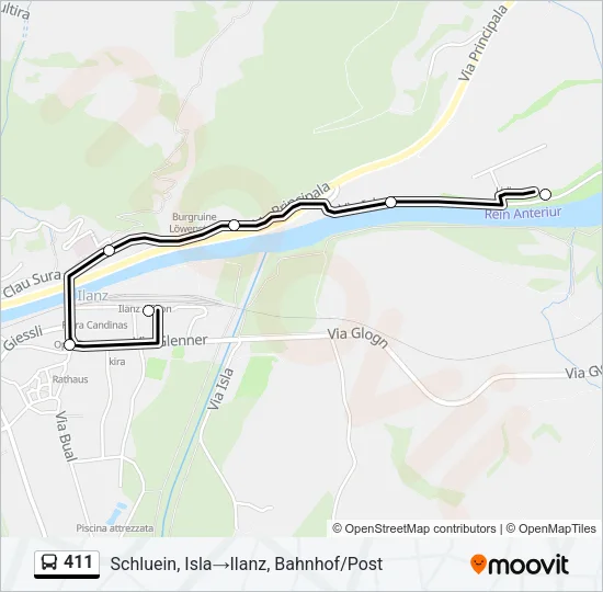 411 Bus Line Map