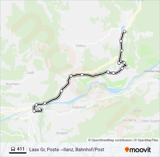 411 Bus Line Map