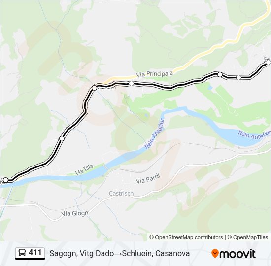 411 Bus Line Map