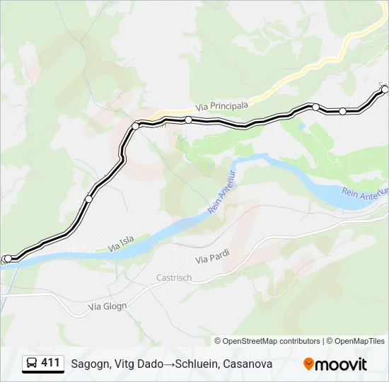 411 Bus Line Map