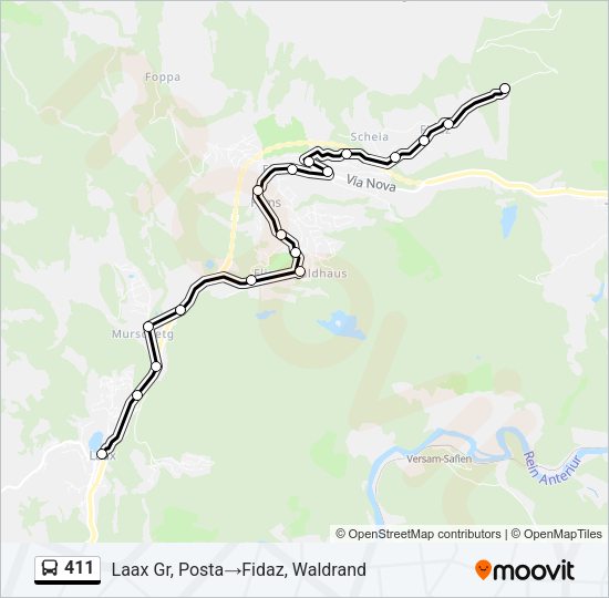 411 Bus Line Map