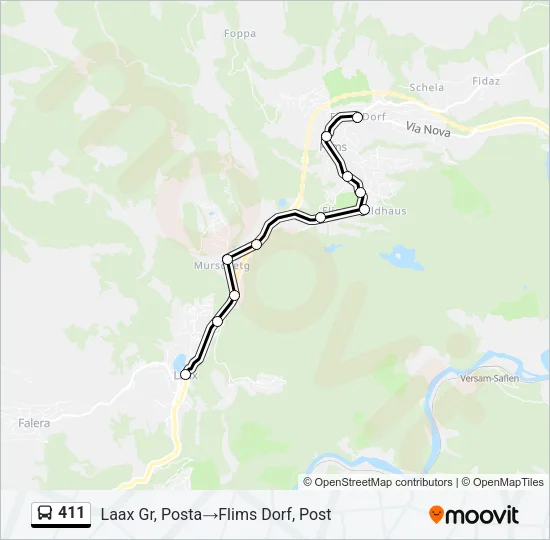 411 Bus Line Map