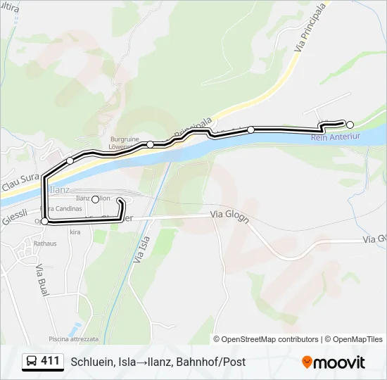 411 Bus Line Map