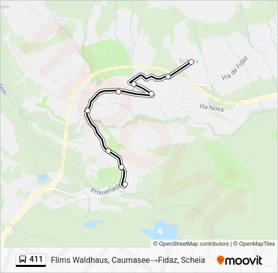 411 Bus Line Map