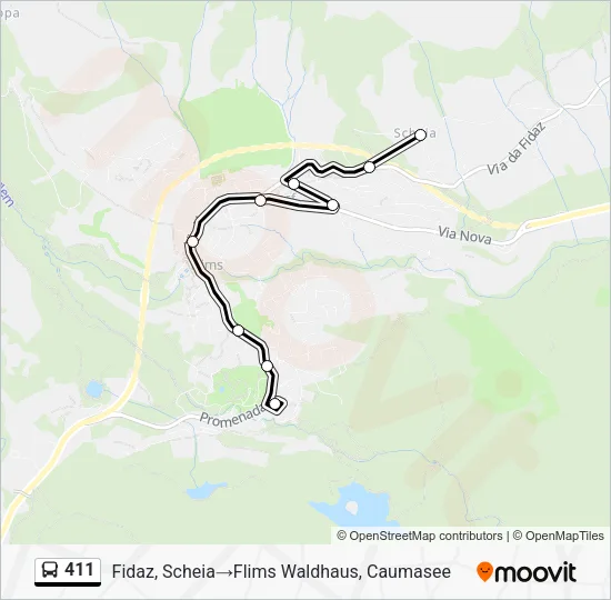 411 Bus Line Map