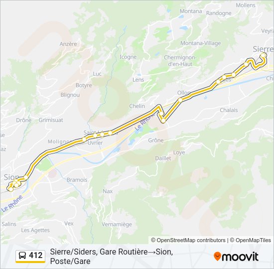 412 Bus Line Map
