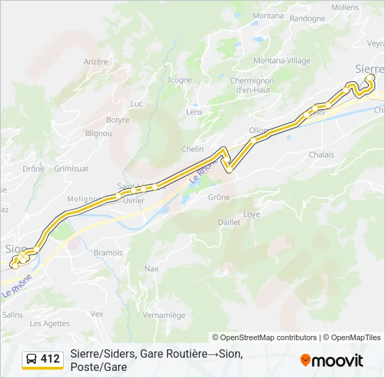 412 Bus Line Map