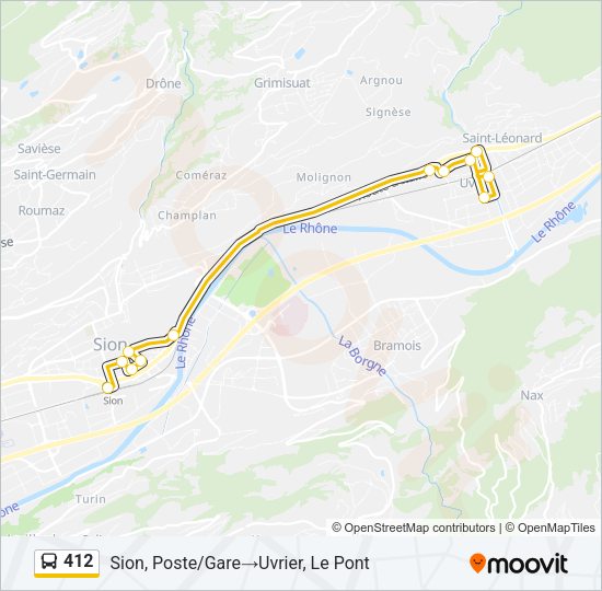 412 Bus Line Map