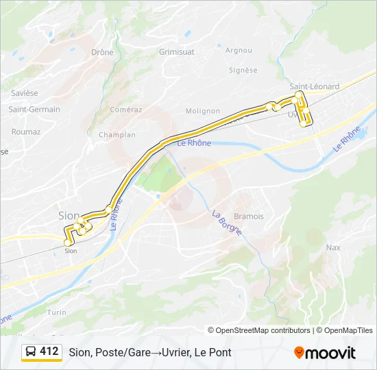 412 Bus Line Map