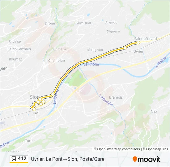 412 Bus Line Map