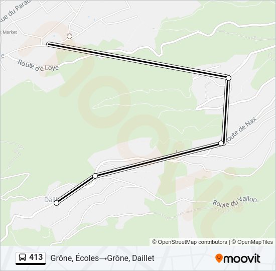 413 Bus Line Map