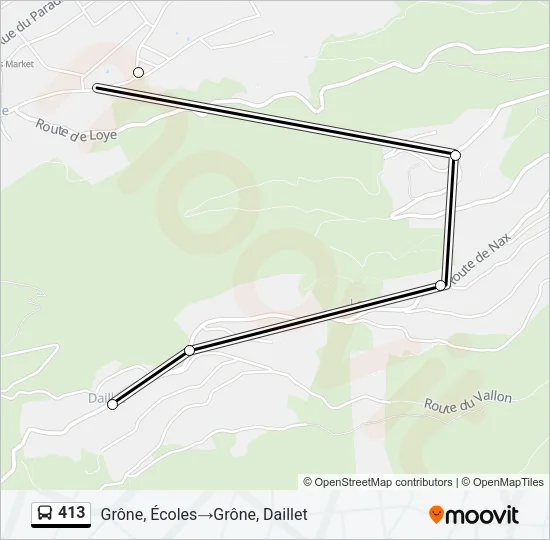 413 Bus Line Map