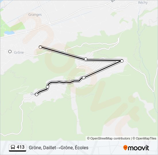 413 Bus Line Map