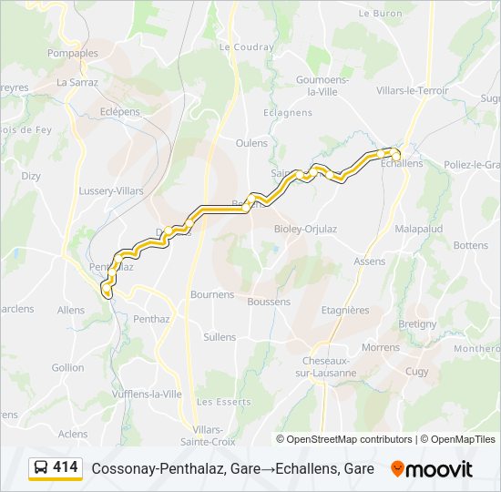 414 Bus Line Map