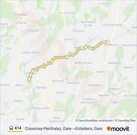 414 Bus Line Map