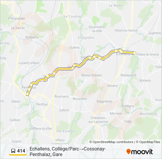 414 Bus Line Map