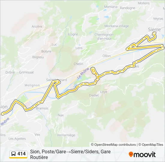 414 Bus Line Map