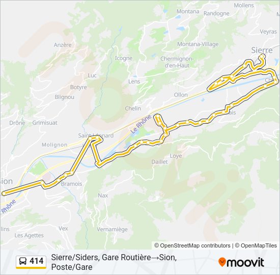 414 Bus Line Map