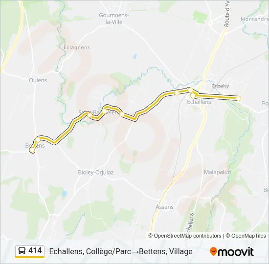 Plan de la ligne 414 de bus